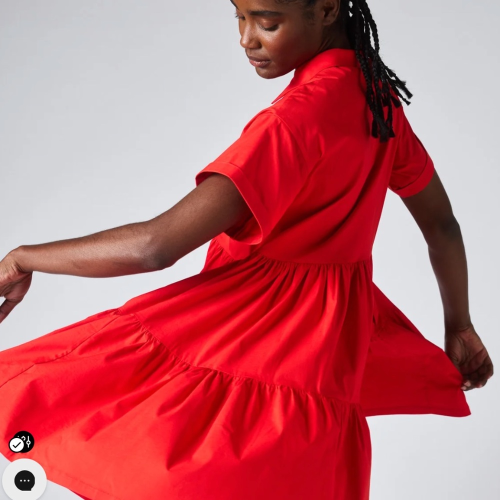 RED POPLIN DRESS - PERFECT FOR VALENTINE'S DAY